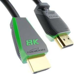 KabelDirekt 8K HDMI 2.1 kabel, gamer gecertificeerde editie, 3 m (8K @60Hz, Ultra High Speed/48G voor 10K, 8K of 144Hz ultrasnel in 4K, optimaal voor PS5/Xbox en Gaming PC, monitor/tv, grijs)