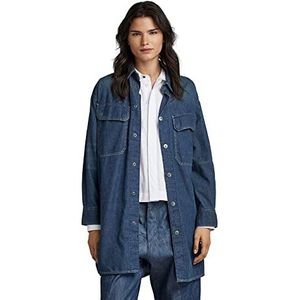 G-STAR RAW Oversize shirt met lange mouwen met klepzak voor dames, blauw (oud blauw gewassen) D306-d888), XS, Blauw (oud blauw gewassen) D306-d888)