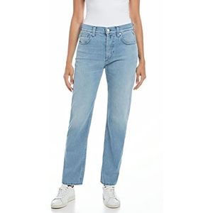 Replay Maijke Straight Jeans Femme, Bleu Clair 010, 27W / 28L