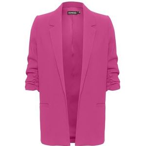 Soaked in Luxury Slshirley Blazer voor dames, rechte snit, 3/4 mouwen, Fuchsia