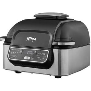 Ninja Foodi Grill & Air Fryer [AG301EU] 5 kookfuncties, grill, Air fry, braden, oven, dehydratie, 4 porties, anti-aanbak-keramiek, 5,7 l, 1760 W, zwart/staal