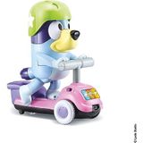 VTech - Bluey, Interactieve Trotti-Bluey, interactieve hond op step, geanimeerd figuur 27 cm, elektronisch speelgoed, geluiden en verlichting, cadeau voor kinderen van 3 jaar tot 7 jaar - inhoud in