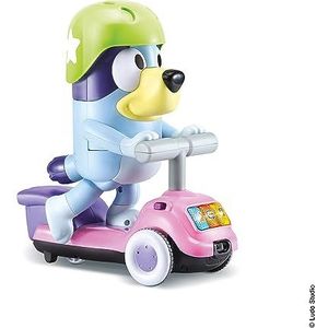 VTech - Bluey, Interactieve Trotti-Bluey, interactieve hond op step, geanimeerd figuur 27 cm, elektronisch speelgoed, geluiden en verlichting, cadeau voor kinderen van 3 jaar tot 7 jaar - inhoud in