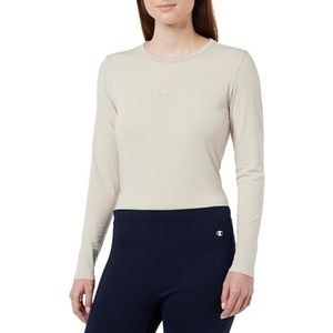 Champion Legacy Evo W-Polyester Wool Stretch Jersey L-s Regular Crewneck T-shirt à manches longues pour femme, Gris argent, XS