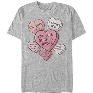 Star Wars Candy Hearts Organic T-shirt, uniseks, korte mouwen, Melange Grey, M, Melange Grey