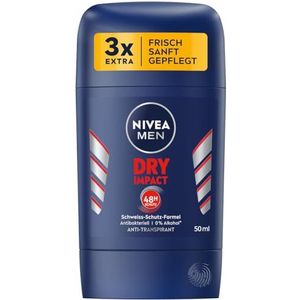 NIVEA MEN Dry Impact deodorant stick 50 ml anti-transpirant voor een droog huidgevoel, met 48 uur zweetbeschermingsformule en 2 antibacteriële werkzame stoffen