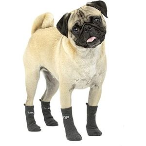 Kurgo Blaze - Hondensokken, huisdiersokken voor buiten, elastische sokken voor hondenschoenen - 1 set van 4 sokken - klein, S, grijs