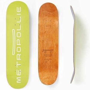 Metropollie Skateboard, neon, skate voor kinderen, jongeren en volwassenen, 7-laags plank, 100% Canadees esdoornhout, harde rok, 20 cm, Tablaneon8125