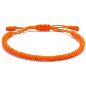 Lucky Buddhist Tibetaanse geluksarmband + hanger/halsketting! - Handgevlochten armband van touw. Voor polsen voor mannen, vrouwen en jongeren, verstelbare maat, vriendschapscadeau (oranje), Strick,