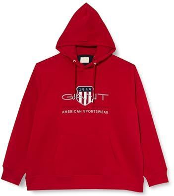 GANT Reg Archive Shield Sweatshirt met capuchon voor heren, Robijn rood