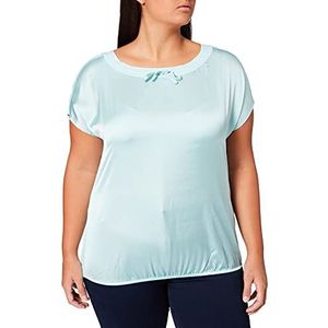 Samoon T-Shirt 1/2 mouwen, blauw, transparant, 46 dames, blauw, transparant, 44, Transparant blauw