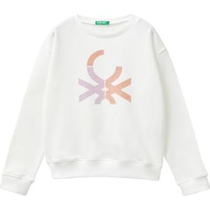 United Colors of Benetton Maglia G/C M/L 3j68c10l8 Sweatshirt met capuchon voor meisjes, Wit.