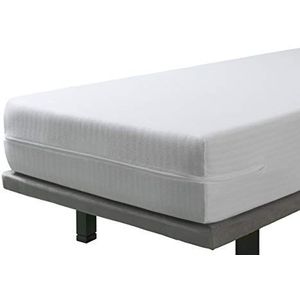 Savel - Elastische en ademende matrashoes | Bed 60 x 120 cm | Verstelbare beschermer/topper met ritssluiting. Duurzame katoenen stof 60 cm | Matrashoogte tot 15 cm Wit