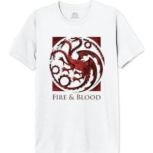 House Of the Dragon Mehoftdts011 T-shirt voor heren (1 stuk), Wit.
