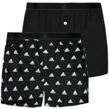 adidas Set van 2 geweven boxershorts, zwart, S, zwart.
