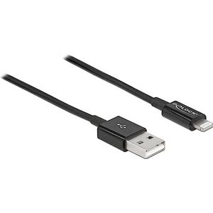 Delock USB-oplaadkabel / datakabel voor iPhone™, iPad™, iPod™, 1 m, zwart