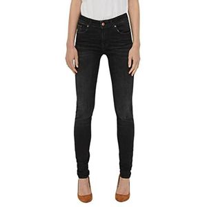VERO MODA VMLUX Mid Rise Dames Slim Fit Jeans Zwart XS, zwart.