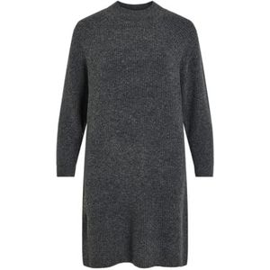 Vitysla Robe en tricot à col haut L/S, Gris foncé mélangé, S