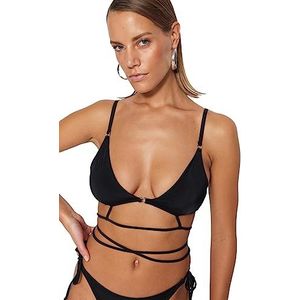 Trendyol Trendyol Gebreide bikinitop voor dames, badmode (1 stuk), zwart.