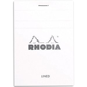 RHODIA 12201C notitieblok, geniet, nr. 12, wit, 8,5 x 12 cm, kleine ruiten, 80 vellen afneembaar, wit papier, 80 g/m, zachte en robuuste omslag, basics