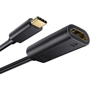 USB C naar HDMI adapter [4K, High Speed] USB type C naar HDMI adapter voor Home Office, Thunderbolt 3/4 compatibel met MacBook Pro/Air 2020, iPad Air, iPad Pro 2021, iMac, Samsung S21, XPS-6ft