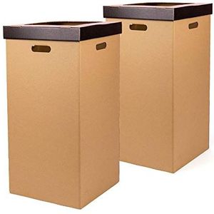 Only Boxes, Vuilnisbak van karton met deksel, zwart, afmetingen: 34,2 x 34,2 x 68 cm
