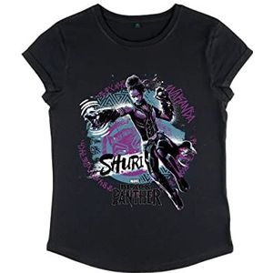 Marvel Black Panther-Shuri Jump Night Damesshirt met lange mouwen, zwart.