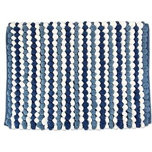 DII Badmat van microvezel met blauwe strepen, 21 x 34 cm
