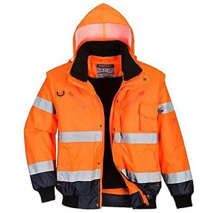 Portwest C465ONRL Bomber tweekleurig, hoge zichtbaarheid, 3-in-1, oranje/blauw schepen, groot