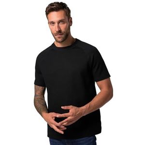 JP 1880, Homme Grandes Tailles 1/2 T-shirt Basic Raglan Coton Bio, Noir, 5XL
