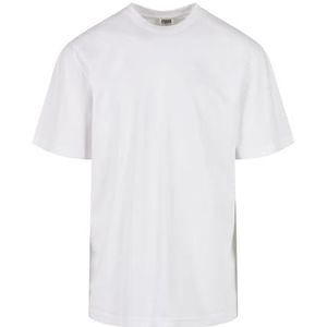 Urban Classics Basic T-shirt voor heren van 100% biologisch katoen, ronde hals, lange snit, van biologisch katoen, maat S tot 5XL, Wit