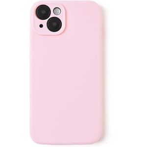 Compatible avec iPhone 14 Case Liquid Silicone Cover Full Body Protective Cover Shockproof Slim Phone Case Anti-Scratch Soft Microfiber Lining 6.1 inch Pink