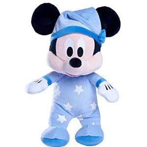 Simba 6315870349 - Disney Good Night Mickey Mouse Glow in The Dark pluche Mickey Mouse babyspeelgoed knuffeldier trooster vanaf de eerste levensmaanden
