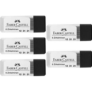 Faber-Castell 205019 potlood, rond, hardheid H 5 blikjes met 6 vullingen, zwart