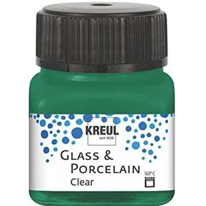 KREUL Glass & Porcelain Clear 16224 glasverf en porselein op waterbasis, donkergroen, 20 ml