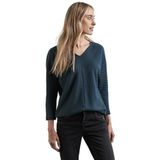 Street One T-shirt pour femme avec structure diagonale, Cool Vintage Green, 44