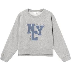 NAME IT Nkfolakso Ls Nreg Short Sweat Bru trainingspak voor meisjes (1 stuk), grijs.