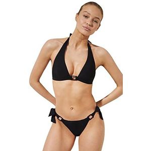 Women'secret Top Bikini Halter Rondelle Noir Haut Femme, Noir, 110B