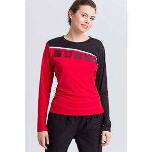 Erima 5-C Longsleeve voor dames, rood/zwart/wit, maat M (fabrikantmaat: 38)