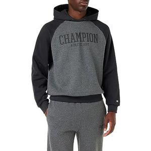 Champion Legacy Champion Athletics Polyfleece sweatshirt met capuchon voor heren, Grafito Melange/Grigio Vulcano