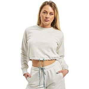 Urban Classics Oversized sweatshirt met ronde hals voor dames, Lichtgrijs