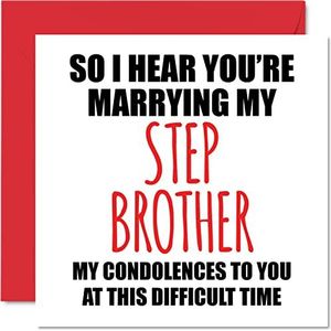 Grappige verlovingskaarten voor koppels – Over Marry My Step Brother – verlovingsgeschenk – grappige wenskaart – 145 mm x 145 mm