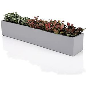 Ten-stone 36,8 cm ongeglazuurde betonnen rechthoekige plantenbak voor vensterbank