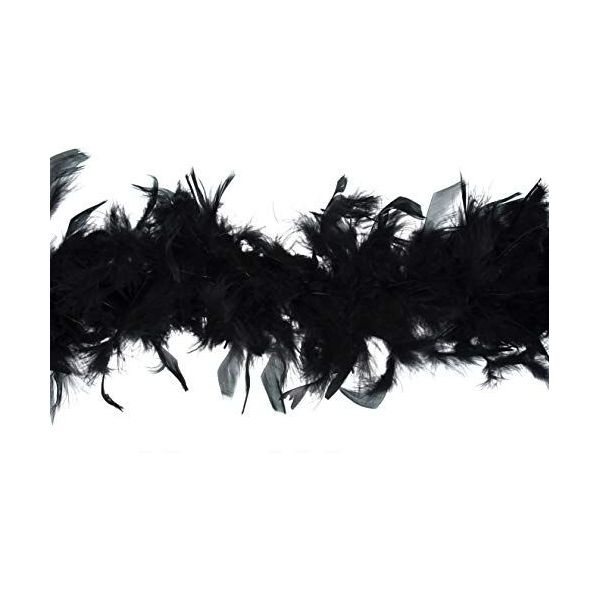 Trimits Boa en Plumes de Marabout, Noir, 1,8 metre x 12 cm