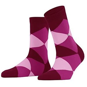 Burlington Dames Bonnie korte sokken ademend duurzaam biologisch katoen platte naden geen druk op de tenen argyle patroon mode eenheidsmaat cadeau-idee 1 paar, Rood (Cranberry 8033) nieuw -