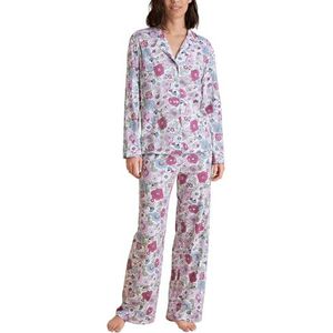 CALIDA Ensemble de pyjama pour femme - Motif floral, Rouge/violet, 50-52