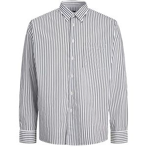 Jack & Jones Jorbill Oversized Shirt Ls Cbo Herenhemd, Helder wit / strepen: