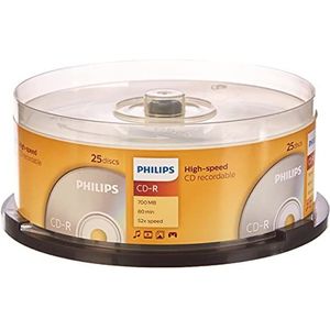 Philips CD-R ruw mes (700 MB datum/80 minuten, 52 x High Speed, Pin 25)