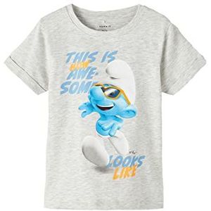 Name It Nmmant Smurf Ss Top Box Vde T-shirt voor jongens, Dubbele crème
