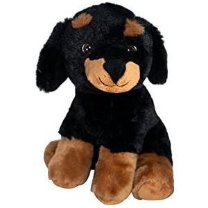 HEITMANN DECO - PET-pluche hond - zwart/bruin - 25 cm - duurzaam - gemaakt van 100% gerecycled materiaal